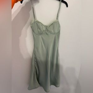 Princess Polly Satin Mint green mini dress